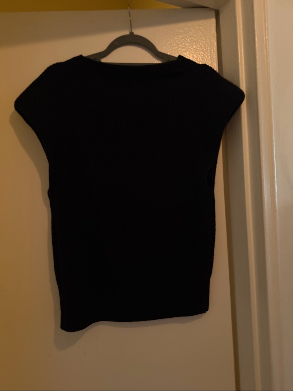 Babaton Black Knit Cap-Sleeve Top